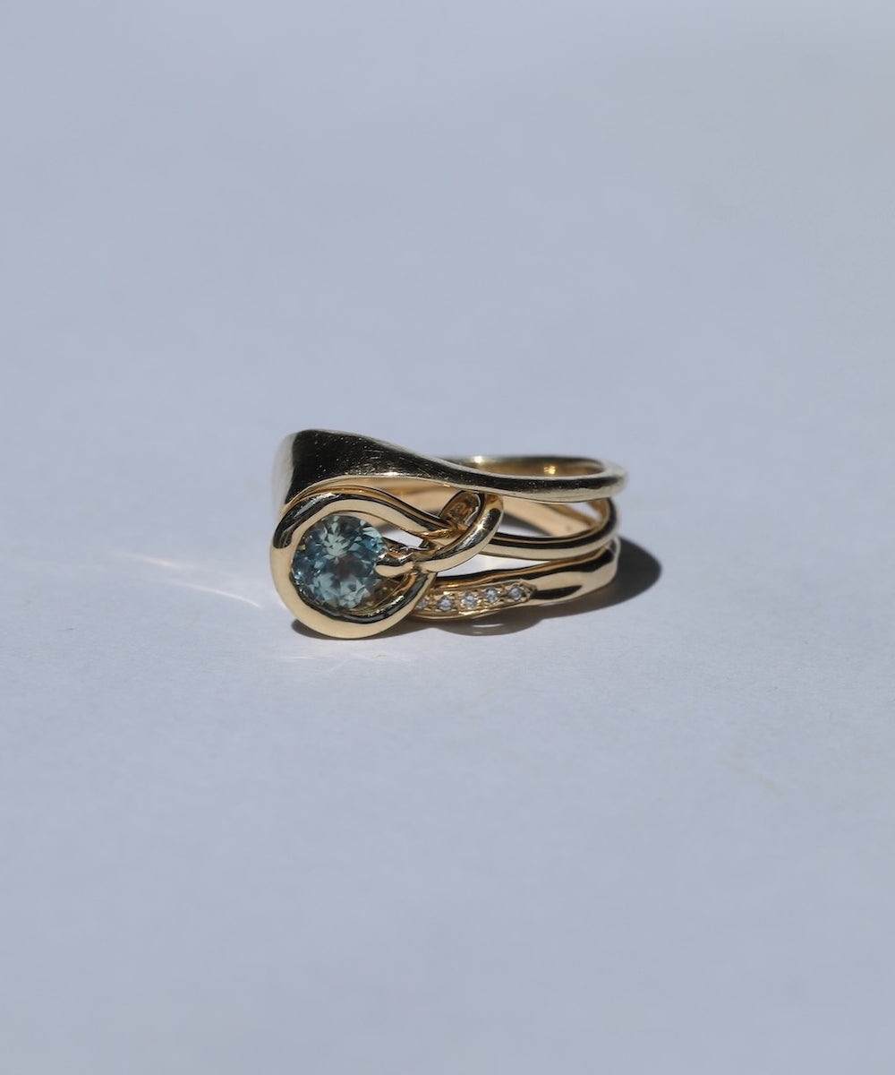 Engagement Ring Stack with Sapphire by Macha Studio. Brooklyn, New York