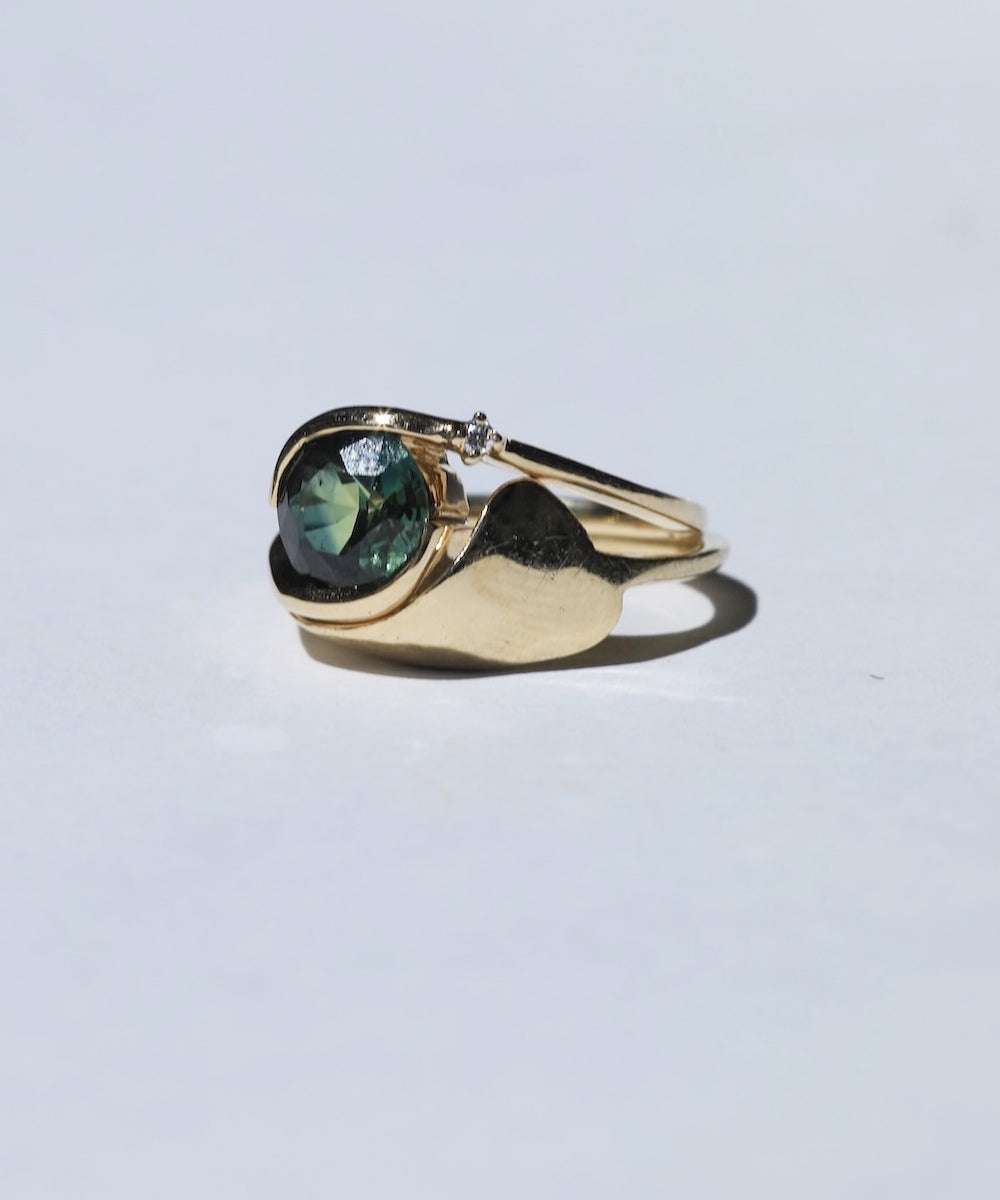 Engagement Ring Stack with Sapphire by Macha Studio. Brooklyn, New York