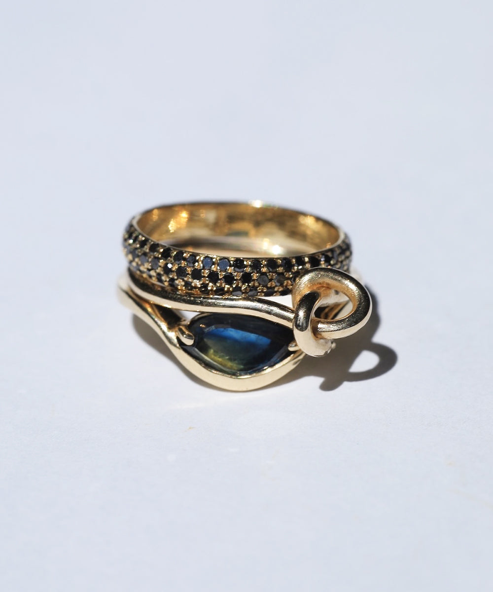 Engagement Ring Stack with Sapphire by Macha Studio. Brooklyn, New York
