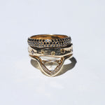 Engagement Ring Stack with Diamond by Macha Studio. Brooklyn, New York