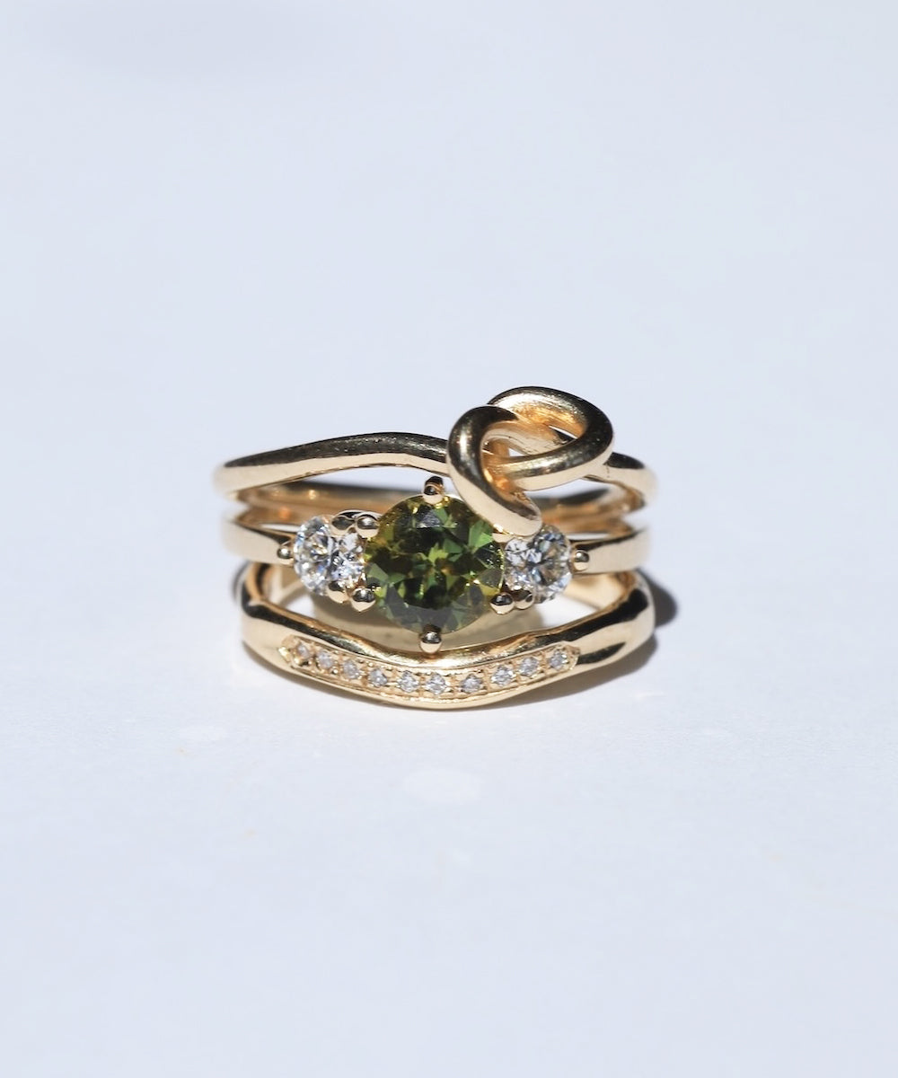 Engagement Ring Stack with Sapphire by Macha Studio. Brooklyn, New York