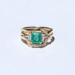 Engagement Ring Stack with Emerald by Macha Studio. Brooklyn, New York