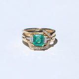 Engagement Ring Stack with Emerald by Macha Studio. Brooklyn, New York