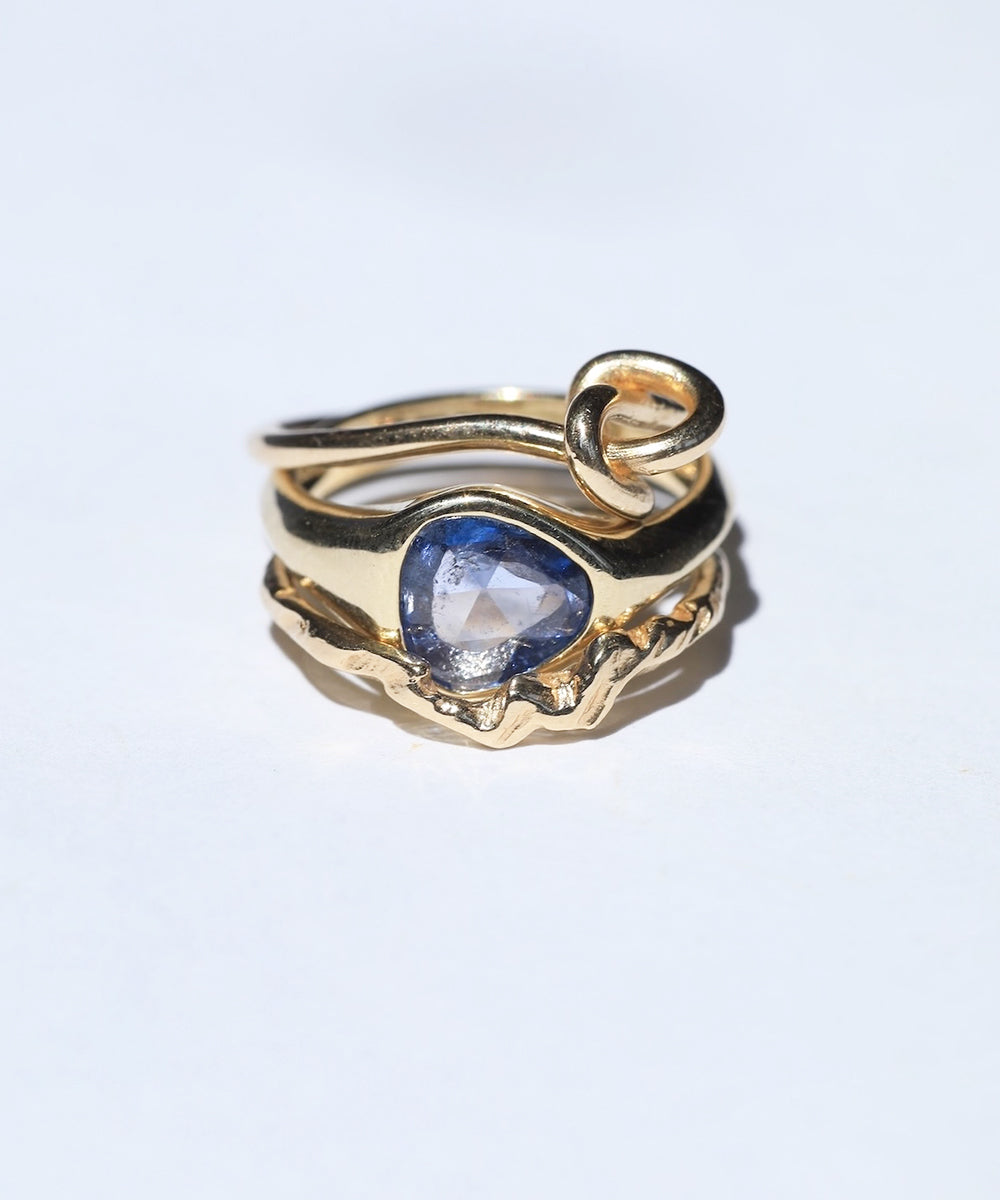 Engagement Ring Stack with Sapphire by Macha Studio. Brooklyn, New York