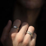 Ragged Wedding Band in White Gold 6 - 8mm