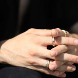 Ragged Wedding Band in White Gold 6 - 8mm