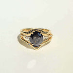 salt and pepper diamond white diamond black diamond 14k yellow gold stacks Ring Brooklyn New York 11222