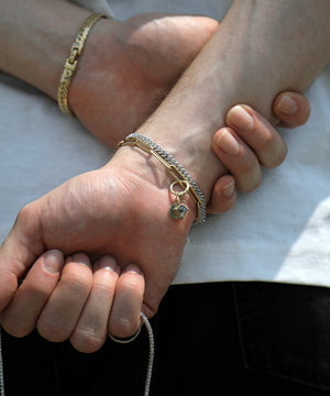 14k gold diamonds curb chain bracelet macha jewelry Brooklyn nyc mens