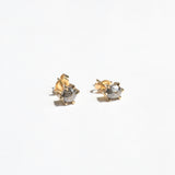 Hexagonal Salt & Pepper Diamond Stud Earrings