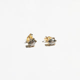 Hexagonal Salt & Pepper Diamond Stud Earrings