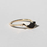 white diamond gold band ring 14k gold 