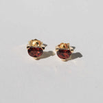 half-moon garnet 14k yellow stud earrings Brooklyn 