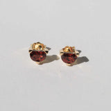 half-moon garnet 14k yellow stud earrings Brooklyn 