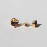 half-moon garnet 14k yellow stud earrings Brooklyn 