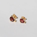 half-moon garnet 14k yellow stud earrings Brooklyn 