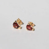 half-moon garnet 14k yellow stud earrings Brooklyn 