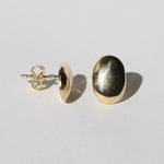 oval  studs earrings 14k yellow gold Brooklyn New York 