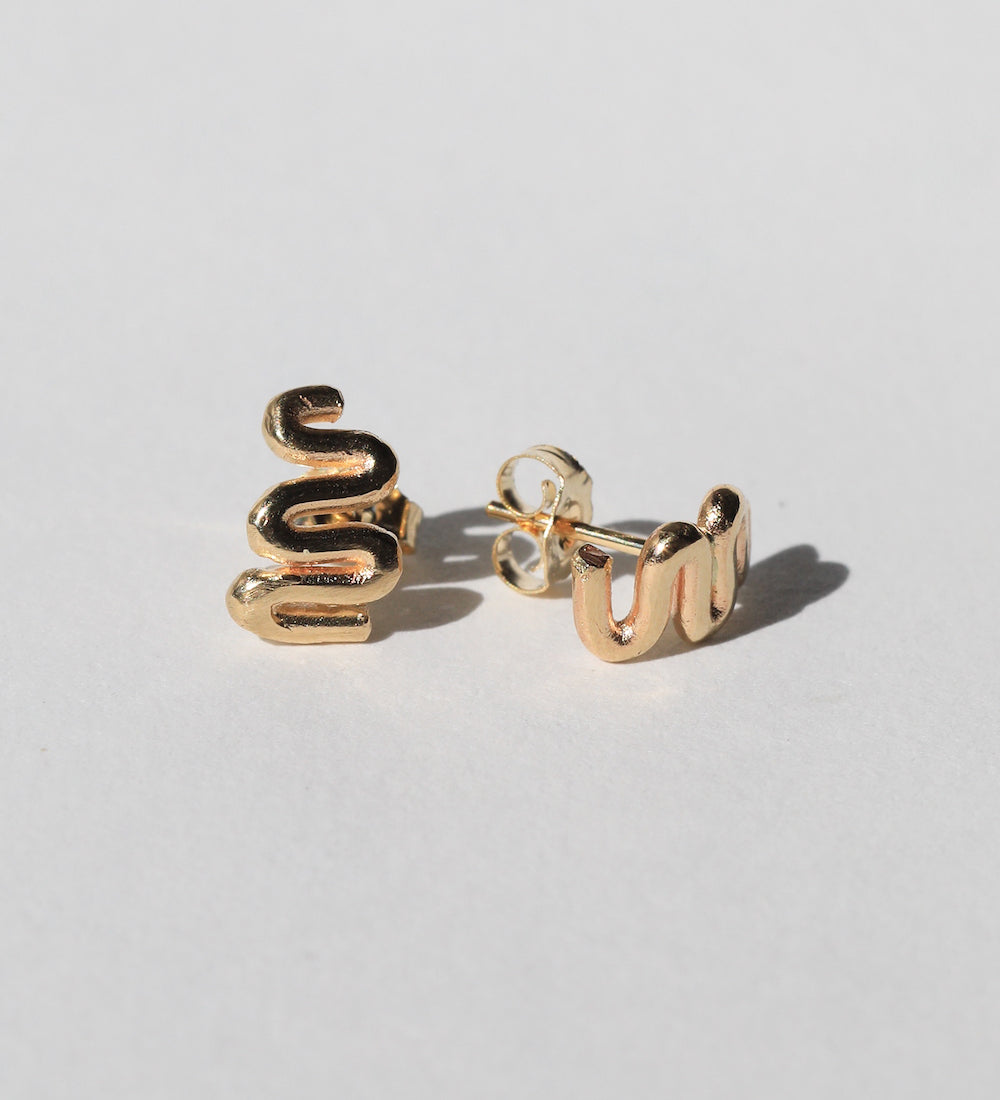 ripple stud 14k gold stud earring Brooklyn New York 