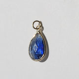 blue sapphire pear pendant Brooklyn New York 