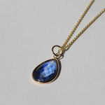 blue sapphire pear pendant Brooklyn New York 