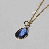 blue sapphire pear pendant Brooklyn New York 