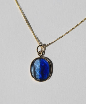 blue sapphire oval pendant Brooklyn New York 