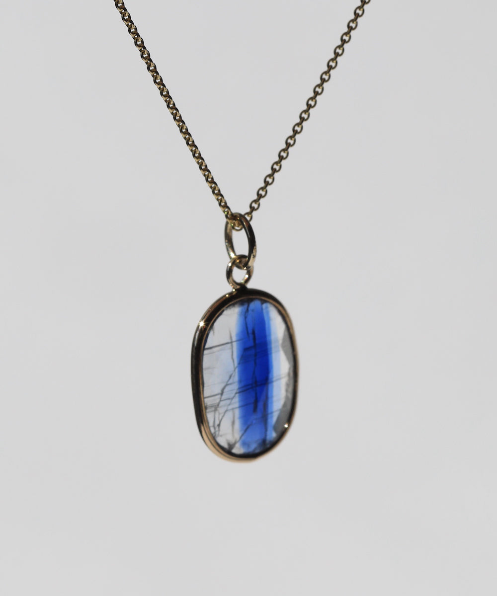 blue sapphire oval pendant Brooklyn New York 