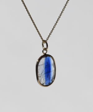 blue sapphire oval pendant Brooklyn New York 