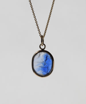 blue sapphire oval pendant Brooklyn New York 