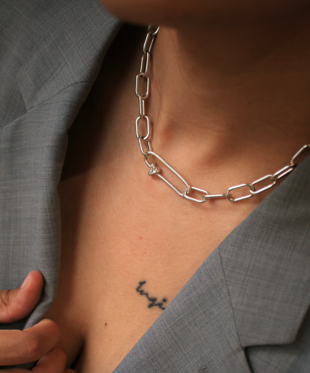 Lightweight Love Link Necklace Silver