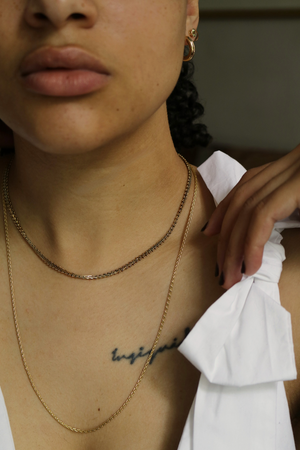 14k yellow gold textured chain vintage necklace 1980s Macha Studio Greenpoint Brooklyn New York City 11222 unisex