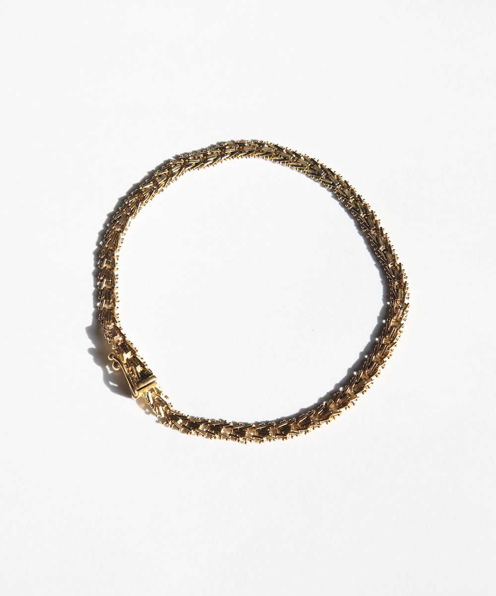 14k yellow gold chunky chevron bracelet vintage 1928s Macha Studio Greenpoint Brooklyn New York City 11222 unisex