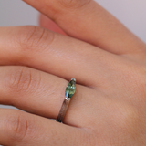 Platinum Foxtail Band with bi-color Sapphire