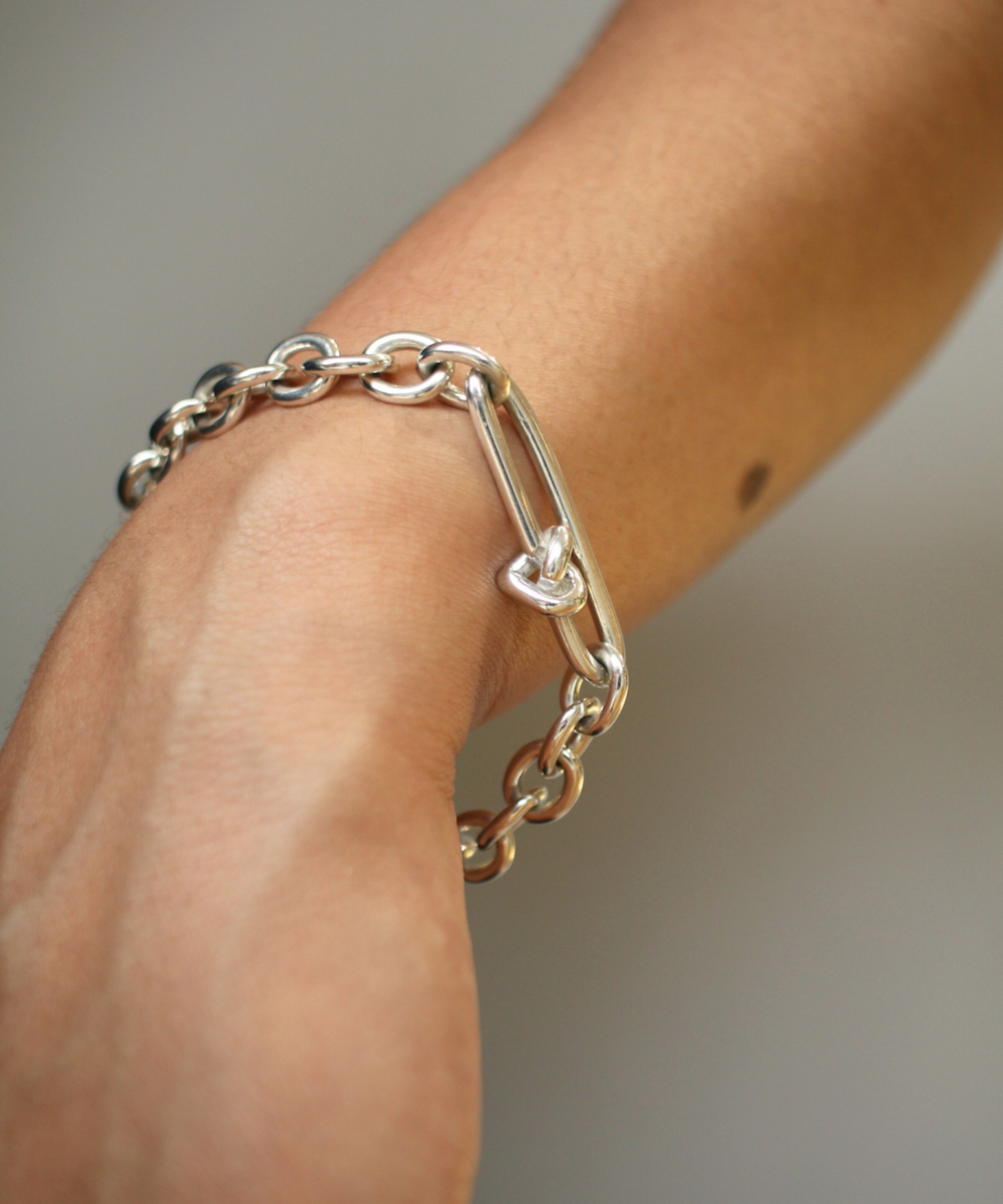 Oval Love Link Bracelet Silver
