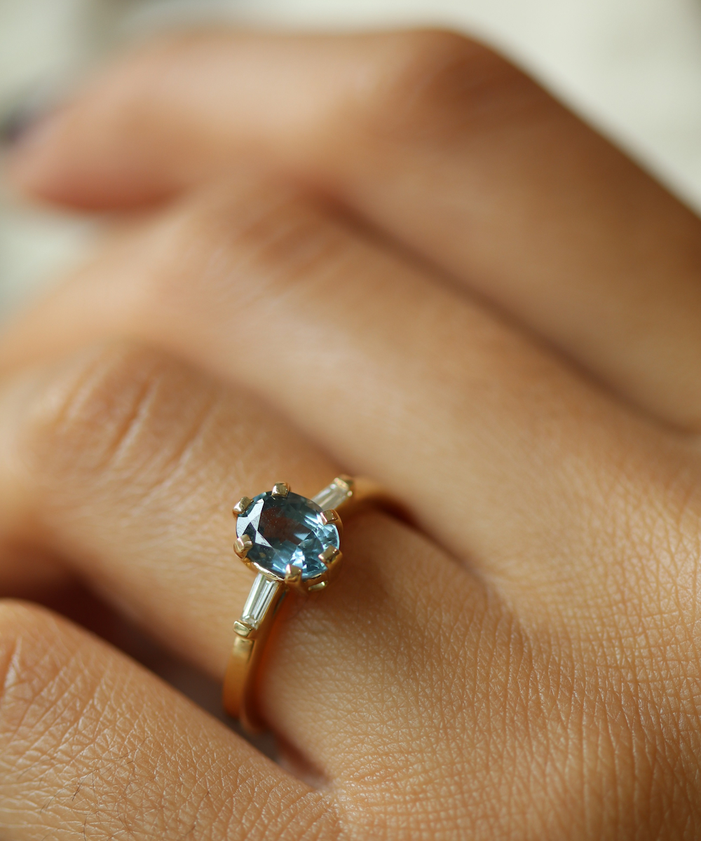Montana Blue Sapphire Engagement Ring, Macha Studio, Greenpoint, Brooklyn NYC