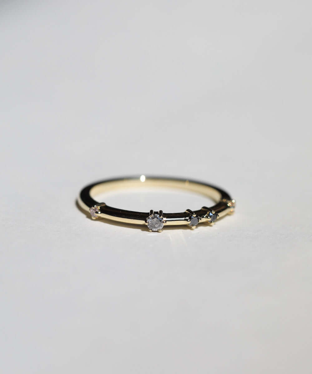 14k gold ring diamond Brooklyn New York 11222 Salt and Pepper Diamond