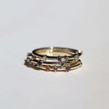 Sapphire Multi Color 14k yellow gold NYC fine jewelry brooklyn NY New York jeweler sustainable ethical greenpoint engagement