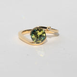 Saturn Ring Bi-Color Sapphire 18k