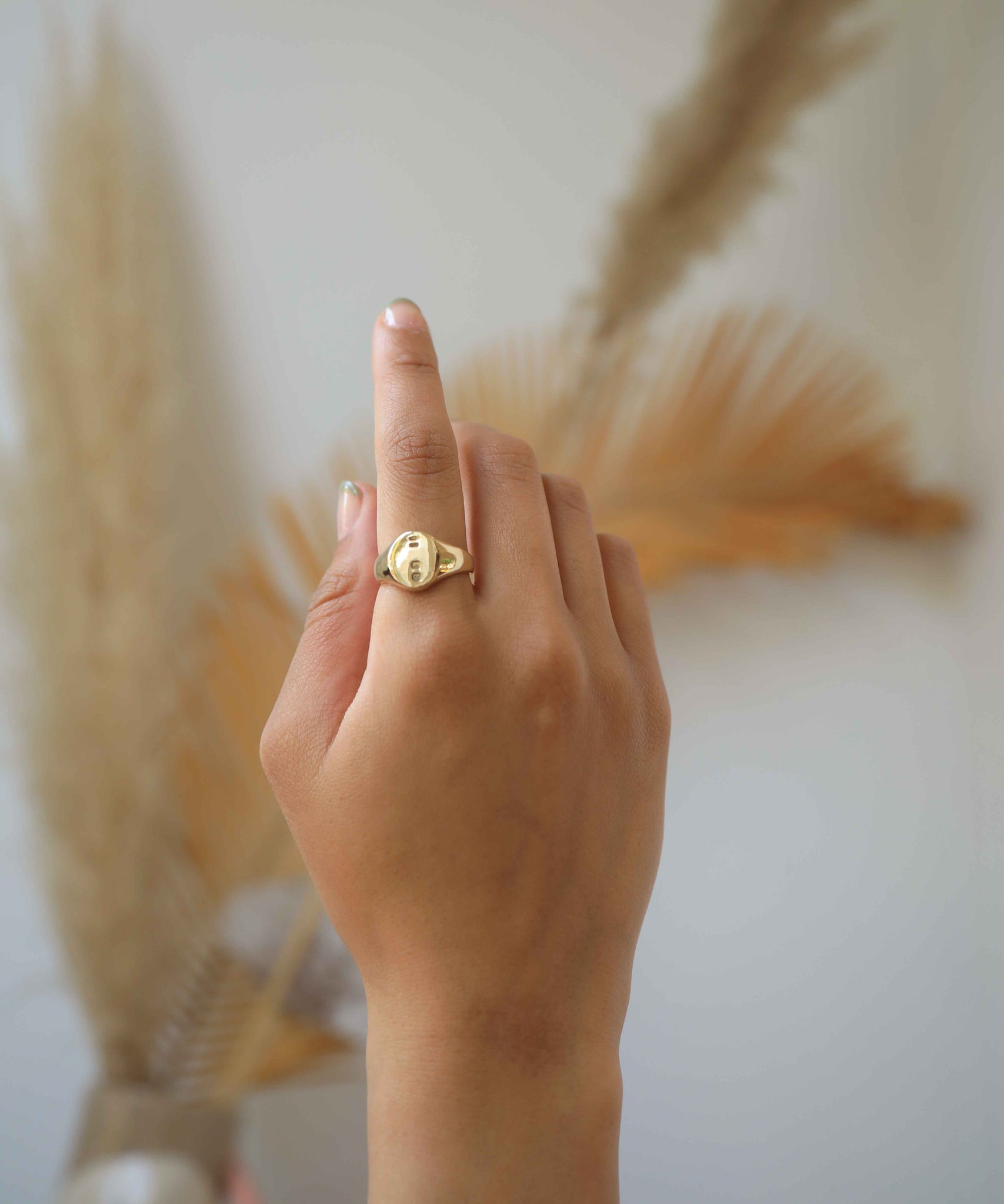 Oval Hallmarked Signet Ring in Gold