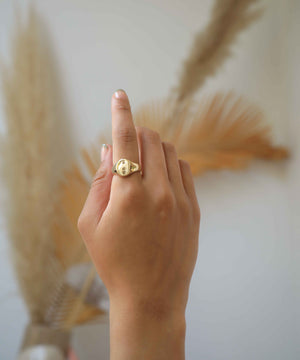 Oval Hallmarked Signet Ring in Gold