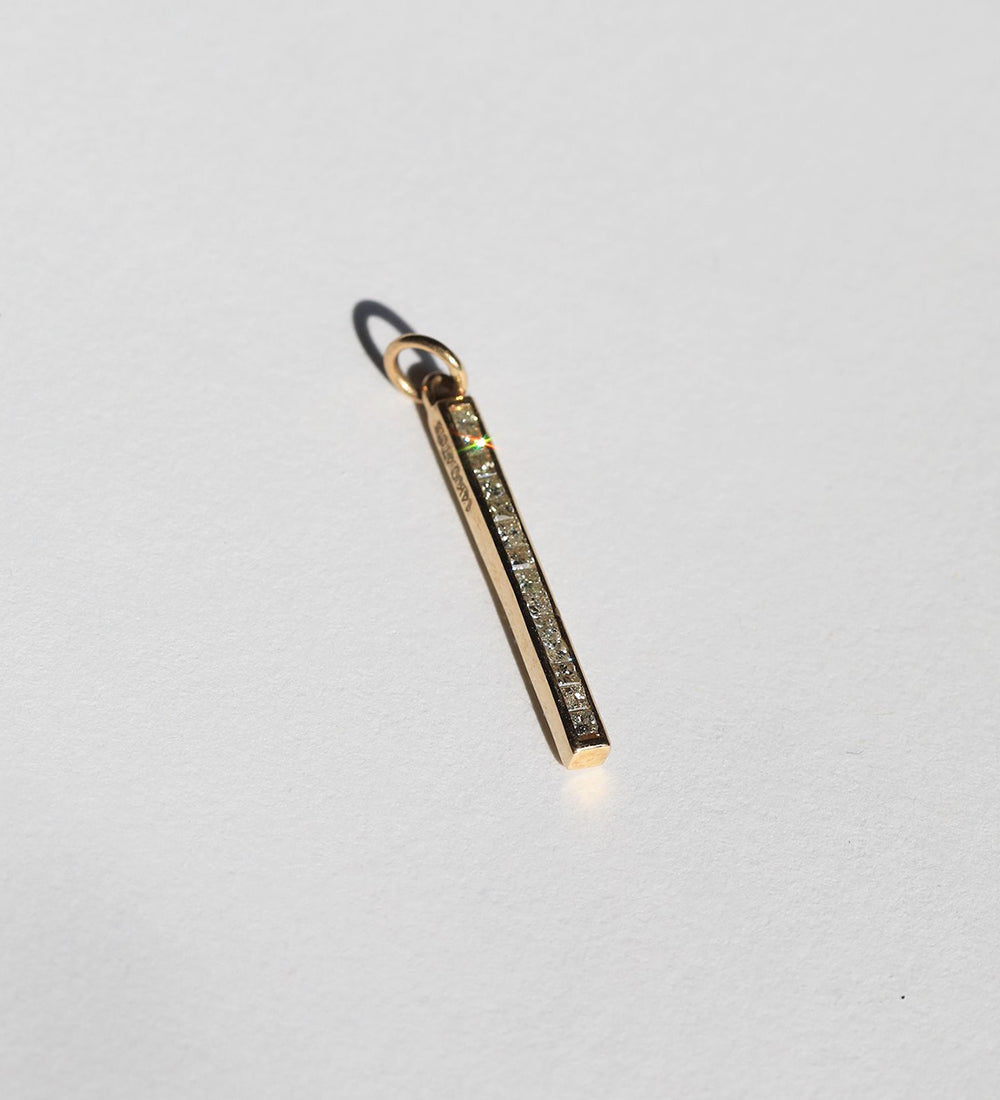 white diamond pendant 14k yellow gold Brooklyn New York 