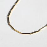 14k yellow gold vintage 1980s textured bar link necklace chain unisex unique Greenpoint Brooklyn New York 11222