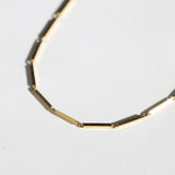 14k yellow gold vintage 1980s textured bar link necklace chain unisex unique Greenpoint Brooklyn New York 11222