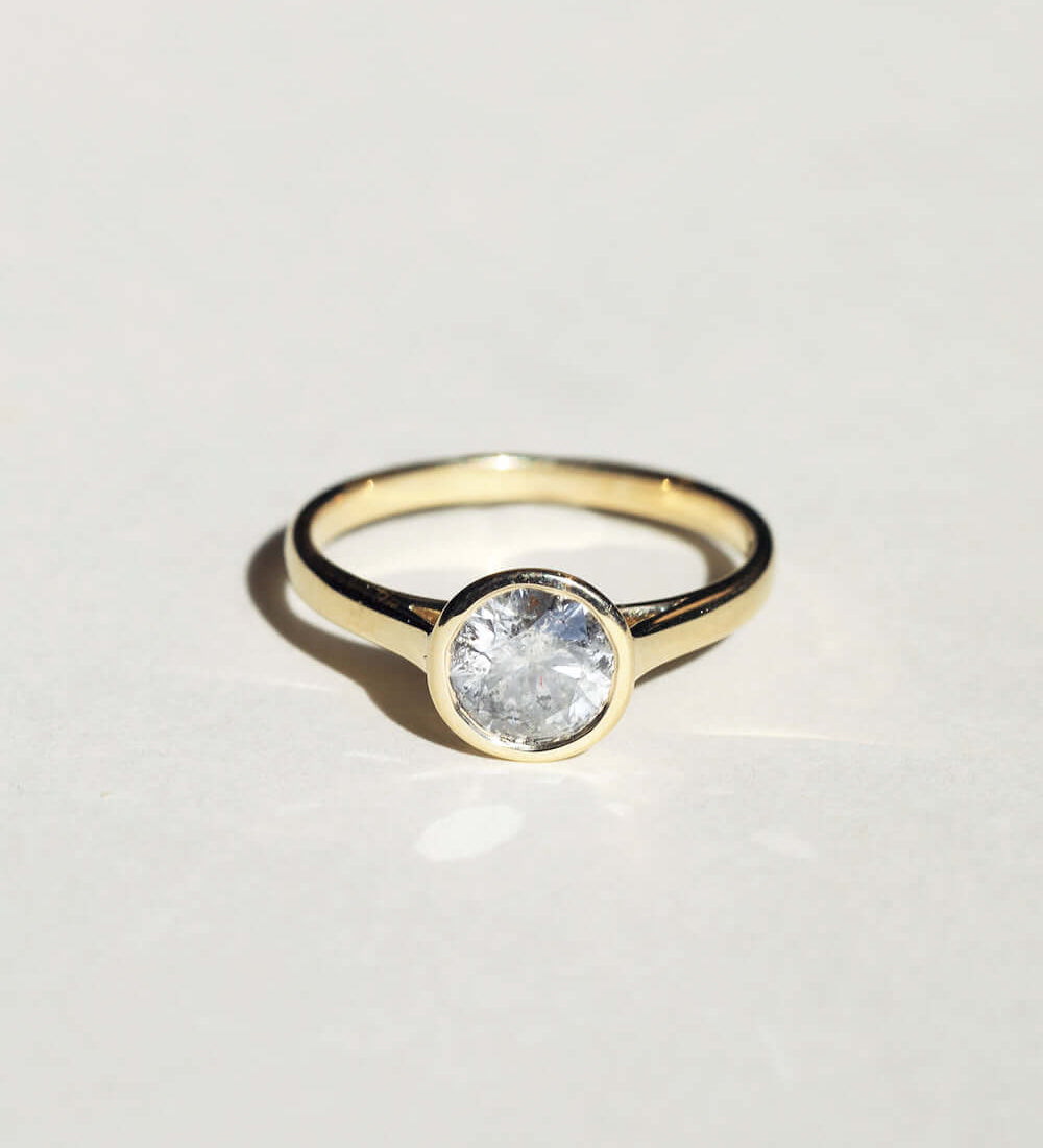 Diamond 14k Gold Ring NYC Brooklyn necklace NYC fine jewelry brooklyn NY New York jeweler sustainable ethical greenpoint engagement Earrings