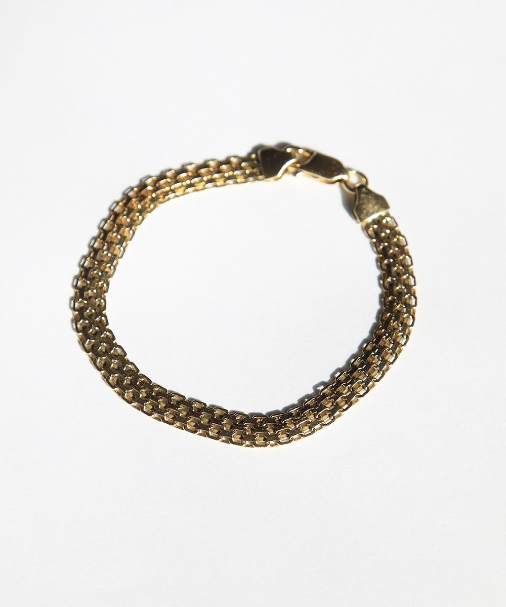 vintage 14k yellow gold chain chain Bismarck bracelet 1980s textured Macha Studio greenpoint Brooklyn New York City