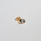 Macha Studio Blue Sapphire single earring in 14k solid Yellow Gold sold in Greenpoint Brooklyn NYC