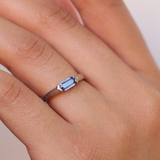 Platinum Foxtail Band with Violet Sapphire