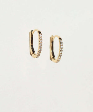 Oval Hinged Diamond Hoop Earrings