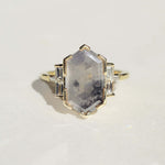 Salt & Pepper Diamond  14k Gold Ring NYC Brooklyn necklace NYC fine jewelry brooklyn NY New York jeweler sustainable ethical greenpoint engagement