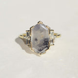 Salt & Pepper Diamond  14k Gold Ring NYC Brooklyn necklace NYC fine jewelry brooklyn NY New York jeweler sustainable ethical greenpoint engagement